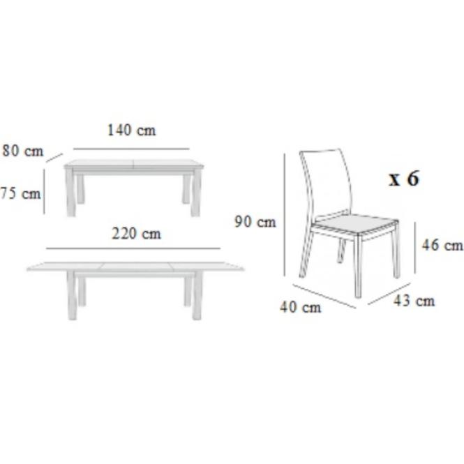 Esszimmer Set Oliwia 1+6 st654 II Eiche Sonoma kr812