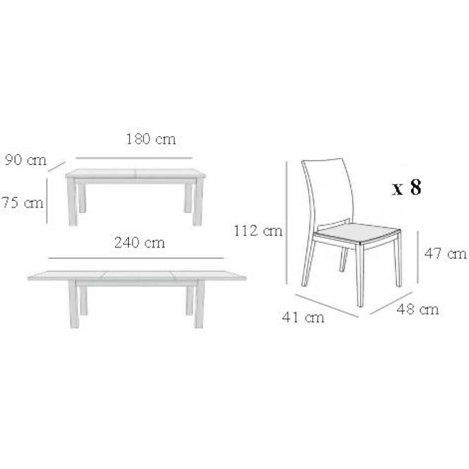 Esszimmer Set Mati 1+8 braun