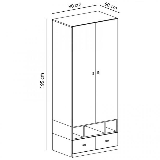 Schrank Mobi 80cm Weiß/Gelb