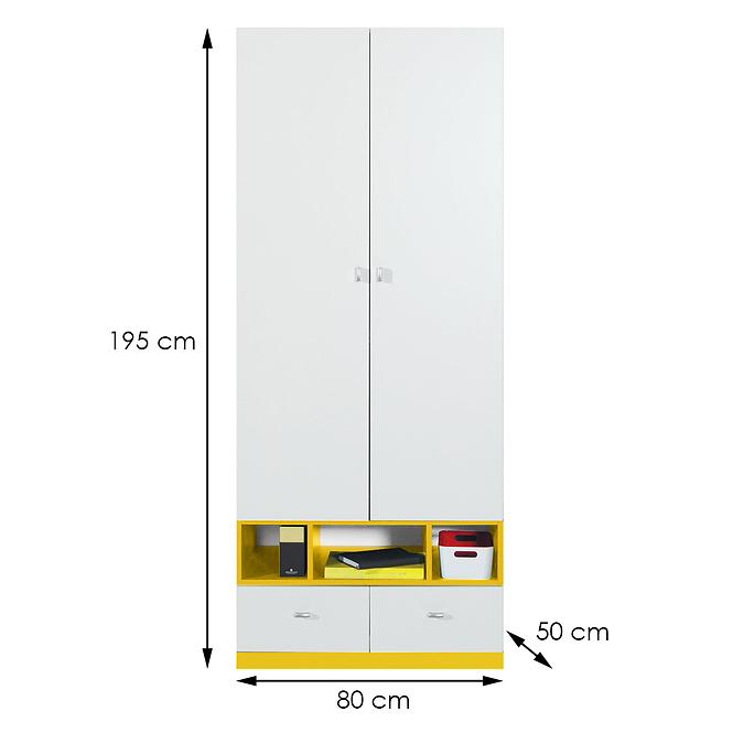 Schrank Mobi 80cm Weiß/Gelb