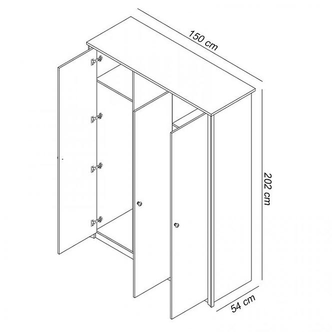 Schrank Finezja 150cm Eiche Sonoma