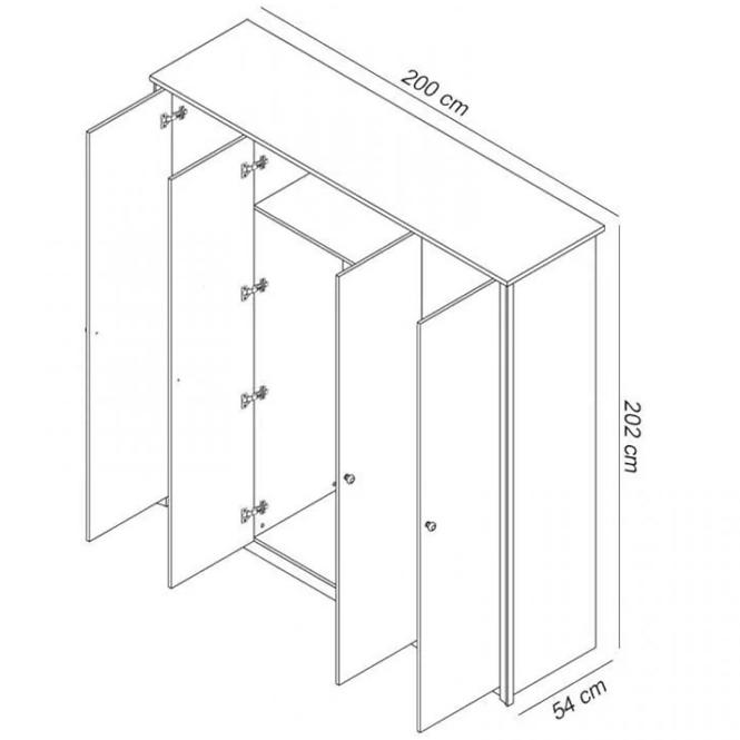 Schrank Finezja 200cm Eiche Sonoma