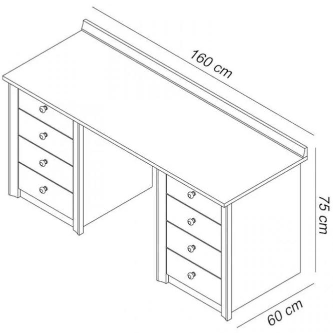 Schreibtisch Finezja 160cm Eiche Sonoma