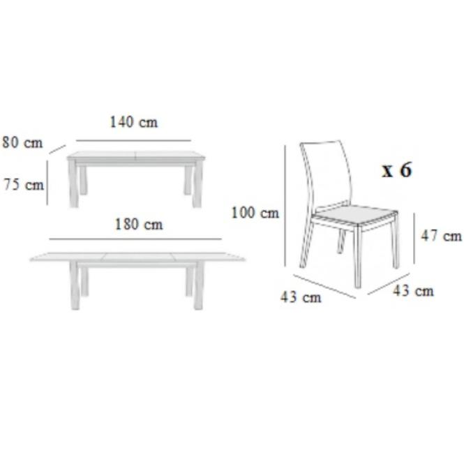 Esszimmer Set Pavel 2 1+6 Wenge