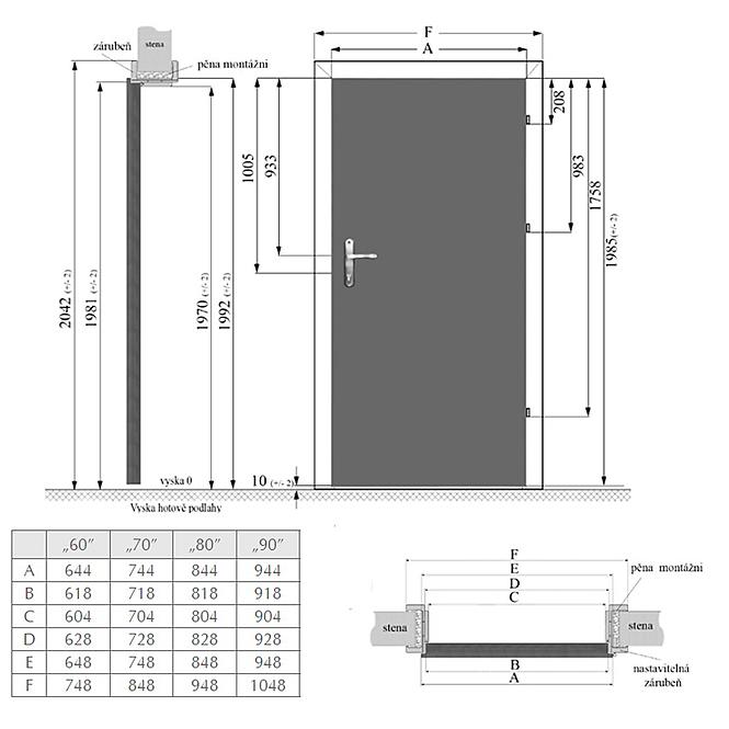 Innentür Trio 3*3 80L Sonoma Eiche