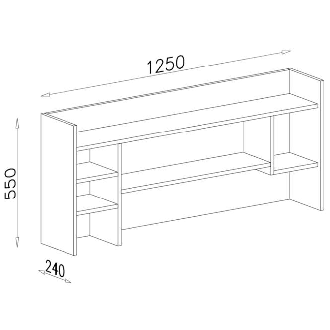 Regal Planet 125cm Weiß/Eiche/Türkis