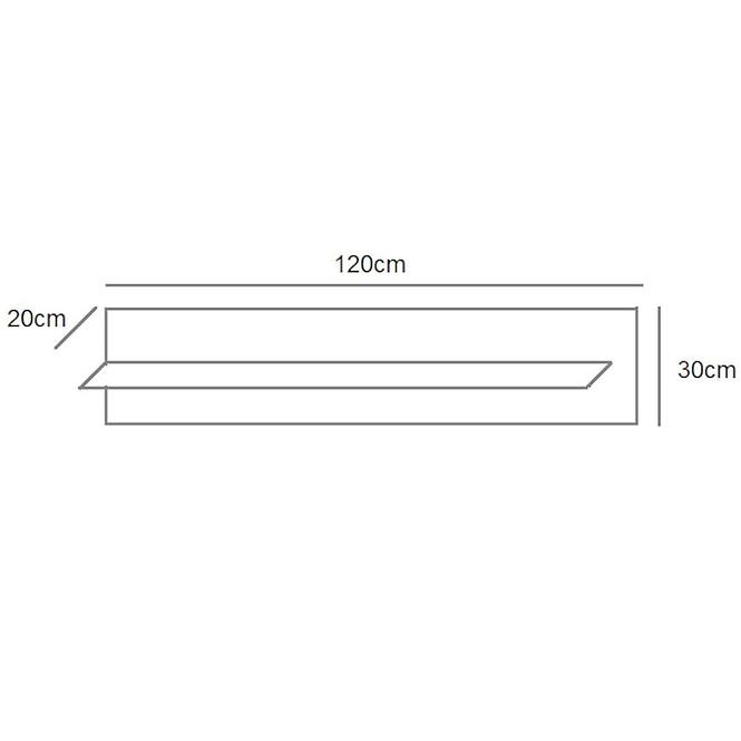 Regal Berg 120cm Crem/Eiche Gold