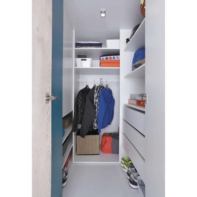 Schrank Planet 135cm Weiß/Eiche/Türkis