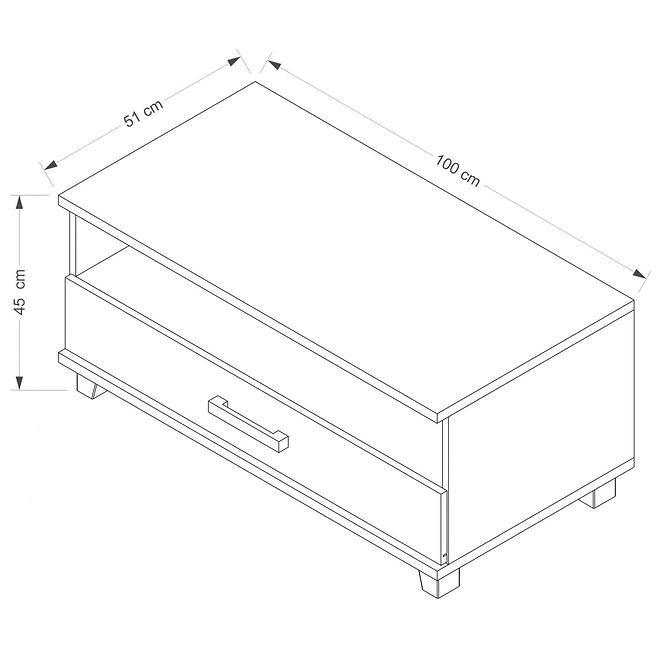 Tv Tisch Maximus 100cm Weiß