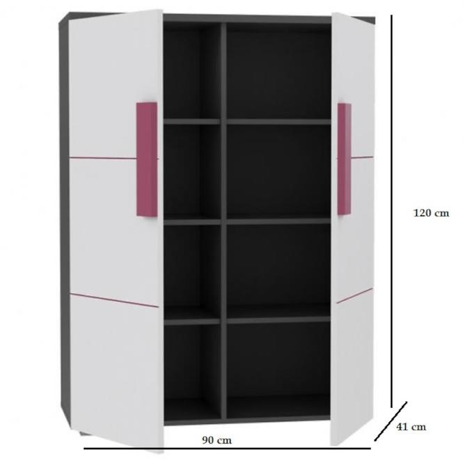 Kommode Libelle 89cm Weiß/Grau