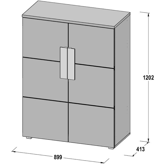 Kommode Libelle 89cm Weiß/Grau