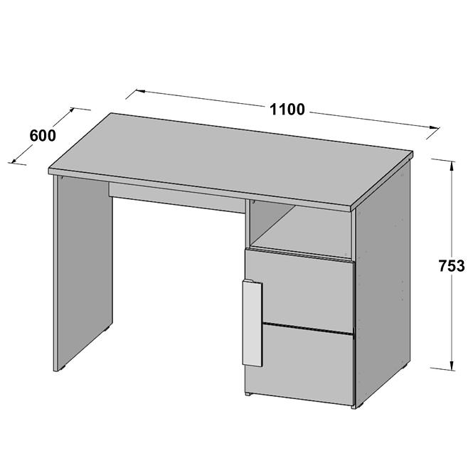 Schreibtisch Libelle 110cm Weiß/Grau