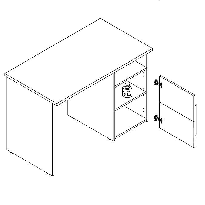 Schreibtisch Libelle 110cm Weiß/Grau