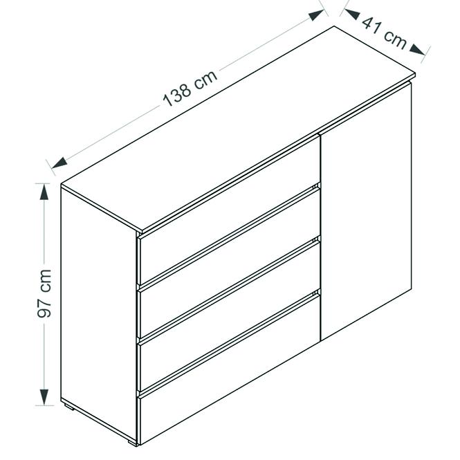 Kommode Cosmo 138cm Weiß