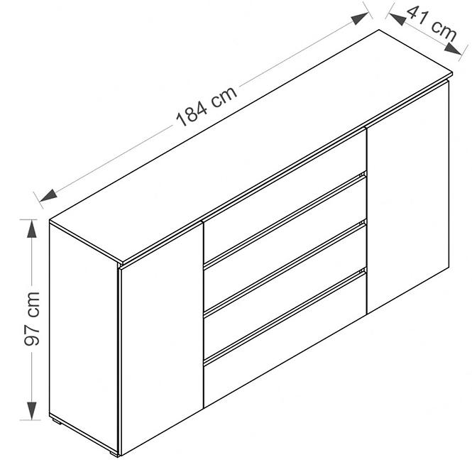 Kommode Cosmo 184cm Eiche Riviera