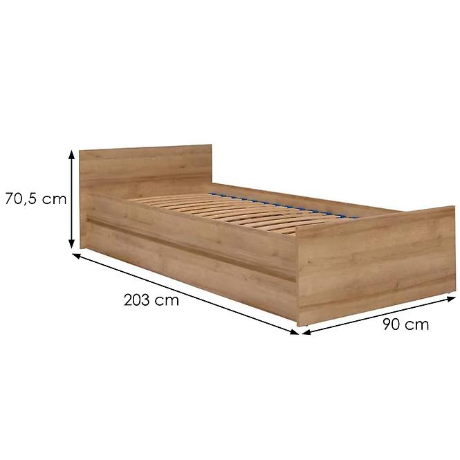 Bett Cosmo 90cm Eiche Riviera