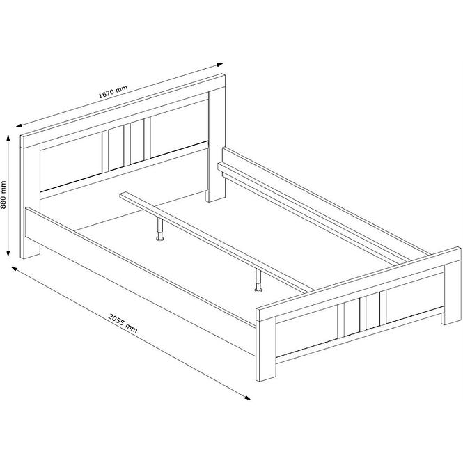 Bett Nicea 160cm Weiß/Eiche Wotan