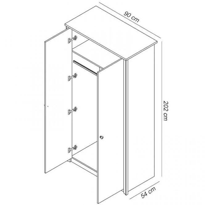 Schrank Finezja 90cm Eiche Sonoma Schokolade