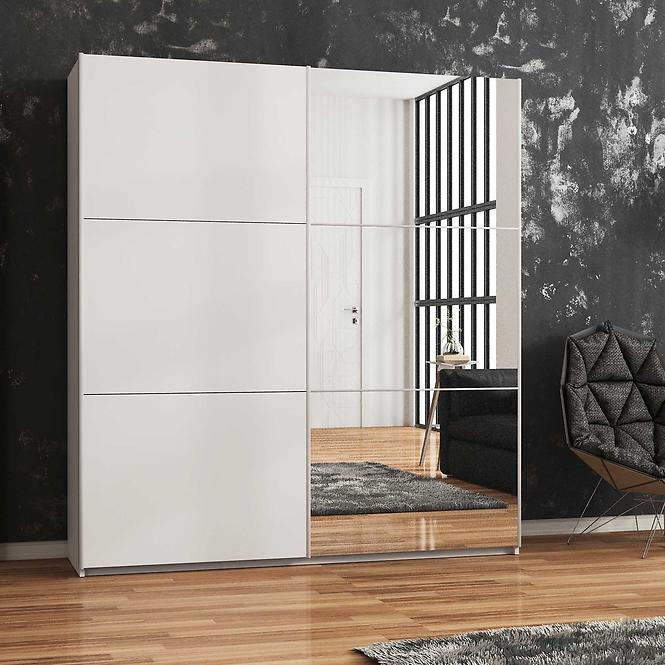 Schrank Vigo 200cm Weiß/Spiegeln