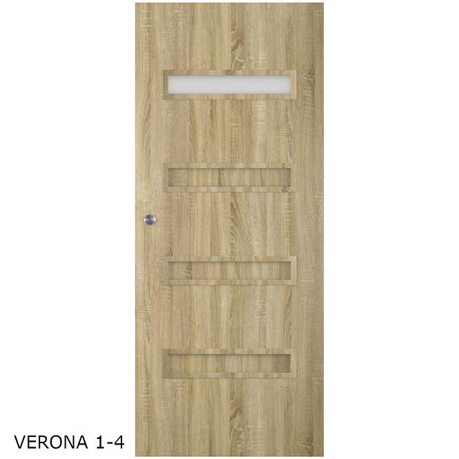 Schiebetür Verona 4*4 80L Eiche silber