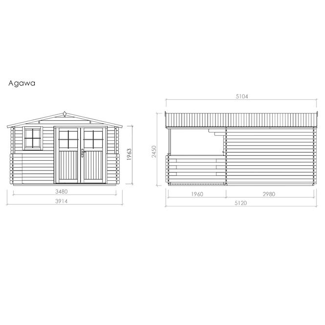 Gartenhaus AGAWA 366x516