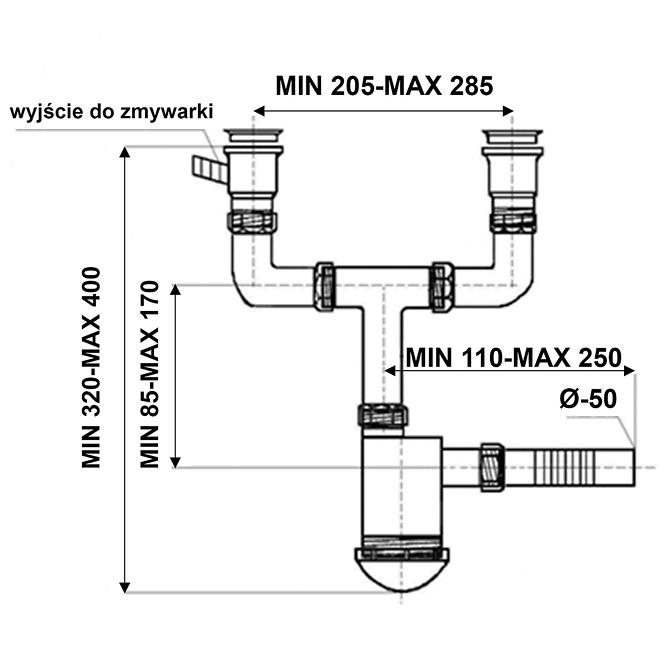 Spültischsiphon SYF 037