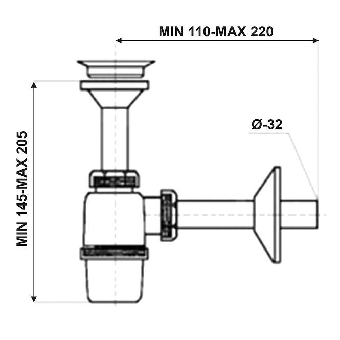 Waschbeckensiphon SYF 017