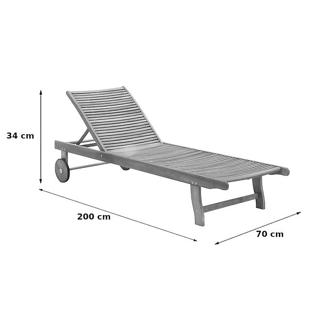 Gartenliegestuhl mit Rädern 200/70/34