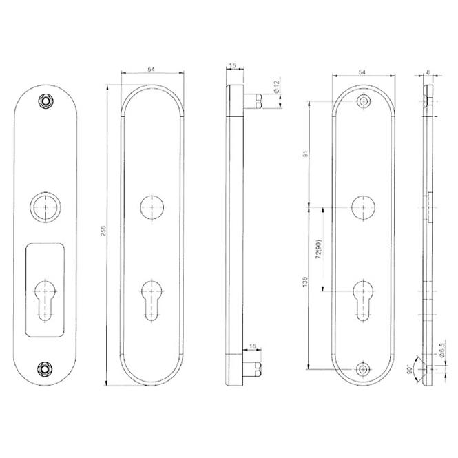 Türbeschlag BK305/72 F1 oval