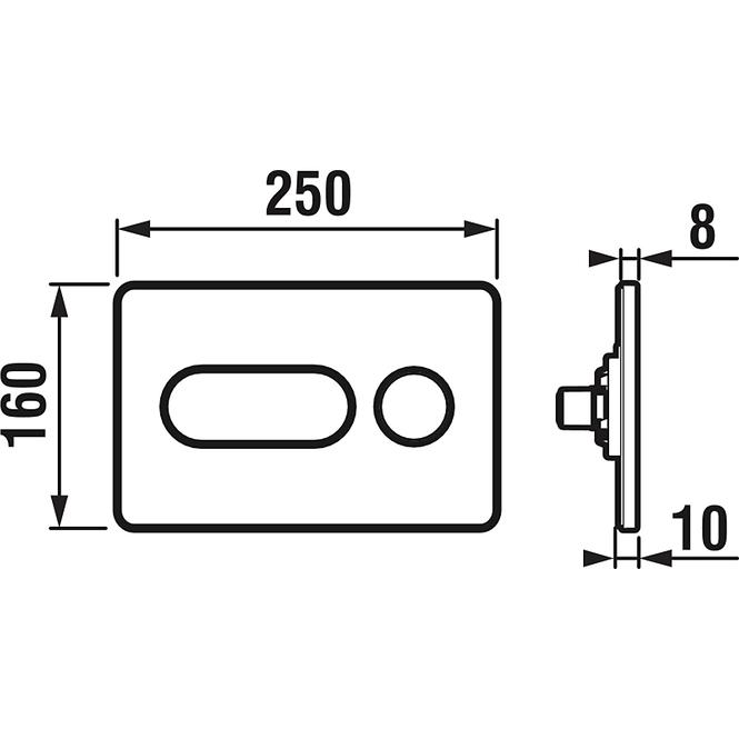 Betätigungsplatte PL8 Dual Chrom