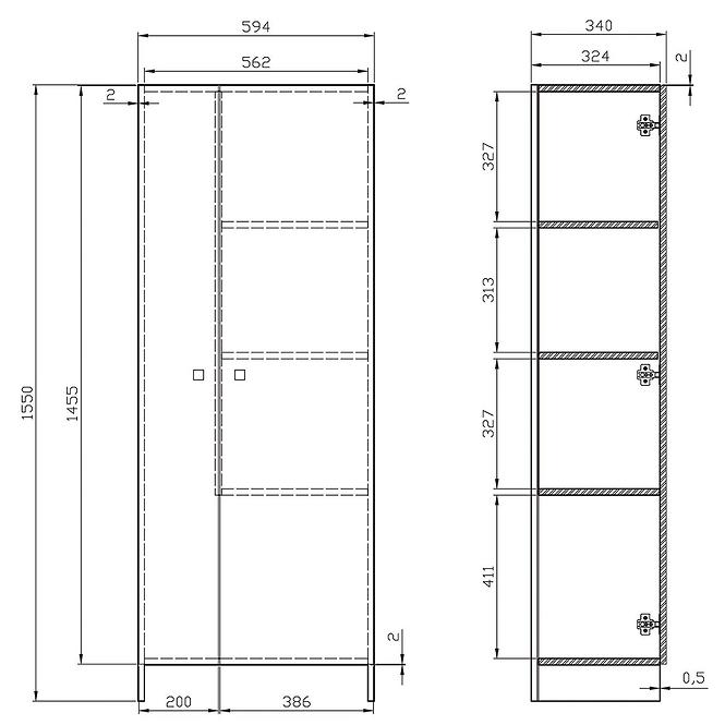 Hochschrank Rubid 60 weiß DSM