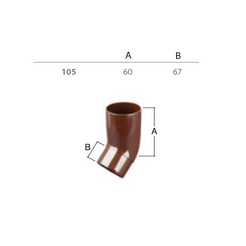 Knie – Auslauf Dn 105/45° Grau