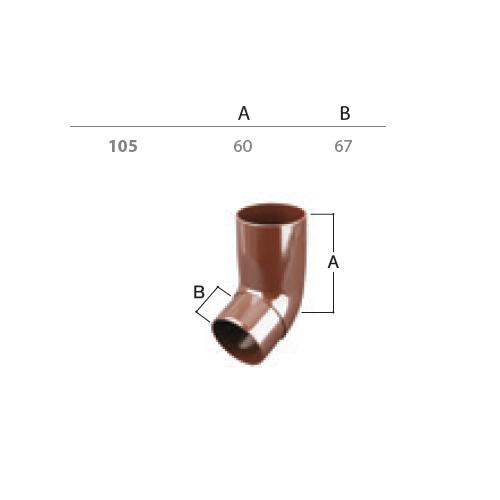 Knie – Auslauf Dn 105/67° Grau