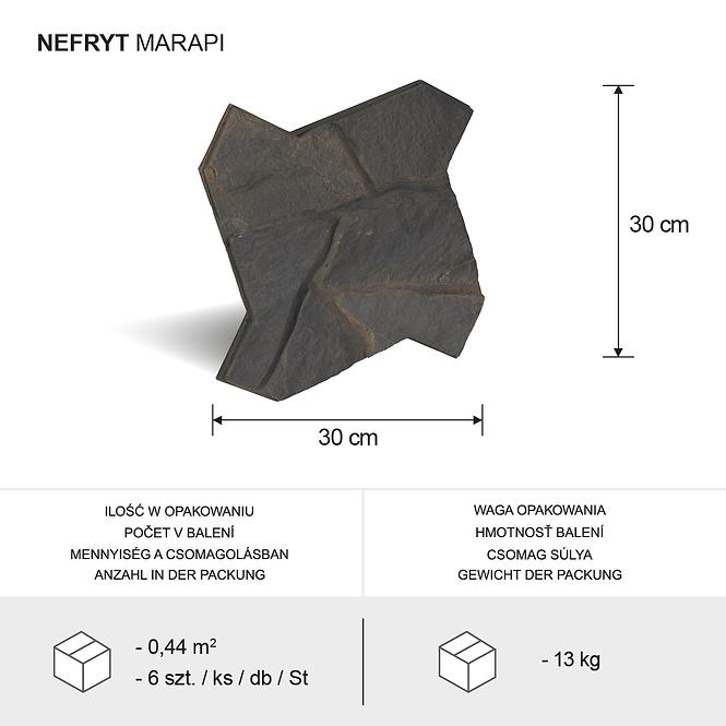 Stein Nefryt graphit pkg.=0,44M2