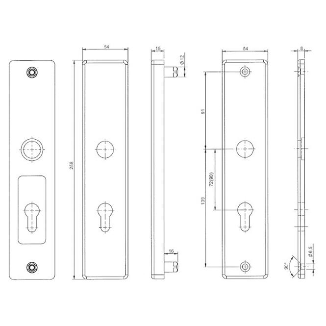 Sicherheitsbeschlag BK505/72 F1