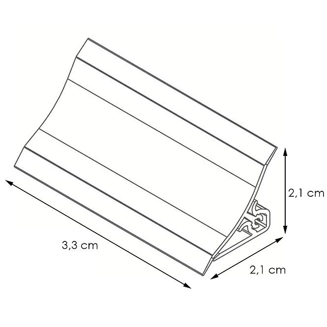 Leiste für Küchenplatte  3m 20x20 – Koloseum Lws-014