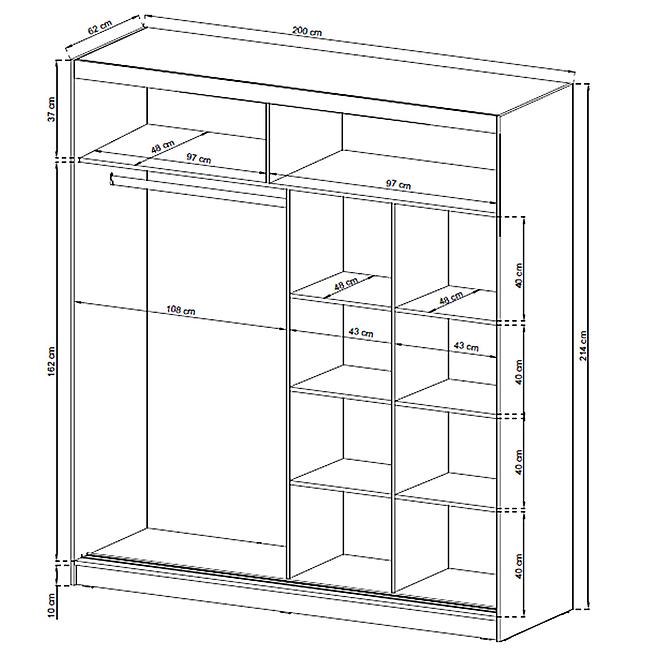 Schrank Mika Multi 200cm Weiß/Schrank