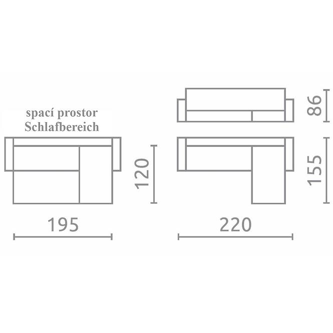 Ecksofa Coco L Adel 3+5 G1 se