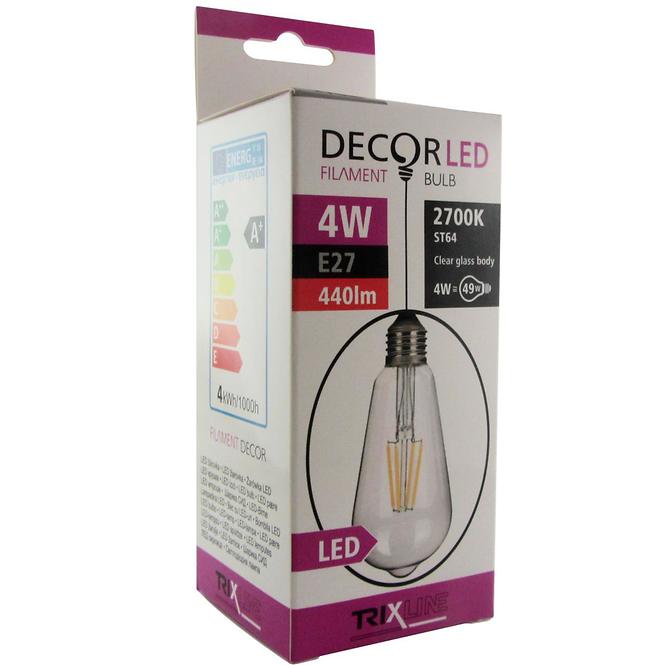 59BZ ŻARÓWKA LED 4W E27 DECOR FILAMENT ST64 2700K