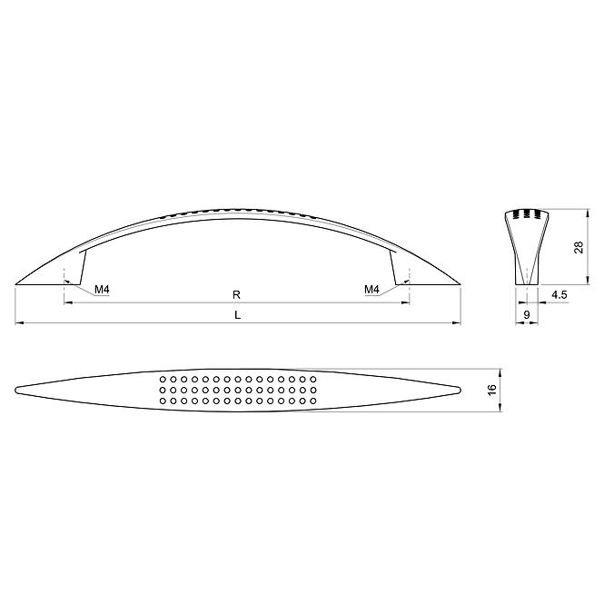 Möbelgriff - A030-128-Un88/Satin