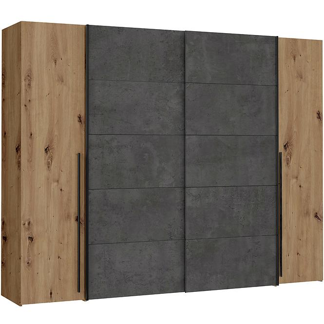 Schrank Narago 270cm Eiche Aristan/Beton