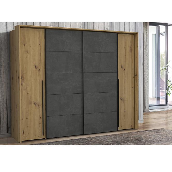 Schrank Narago 270cm Eiche Aristan/Beton