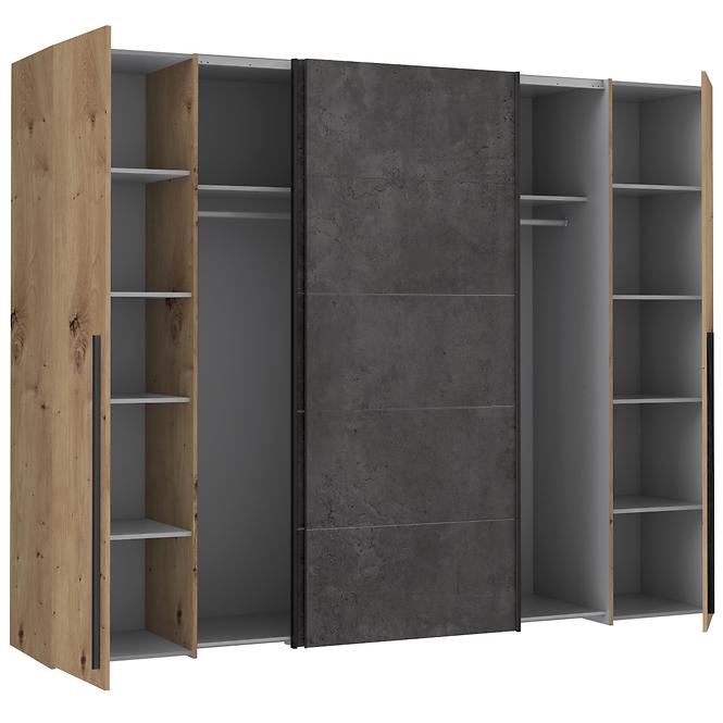 Schrank Narago 270cm Eiche Aristan/Beton