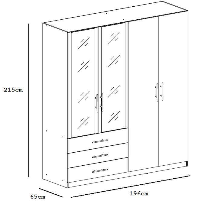 Schrank Pekin 196cm Eiche Wotan