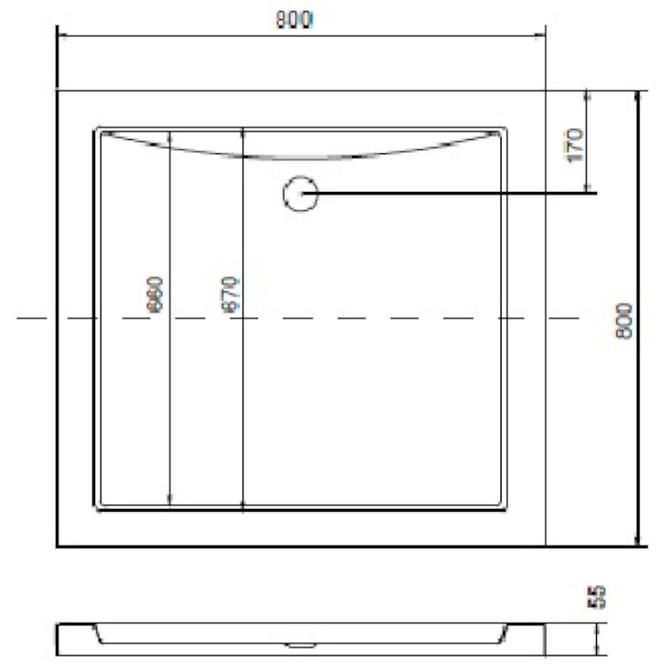 Duschwanne quadratisch Aquarius Slimline 80/80/3