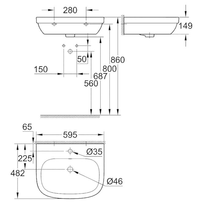 Waschbecken Grohe Euro Ceramic 60cm