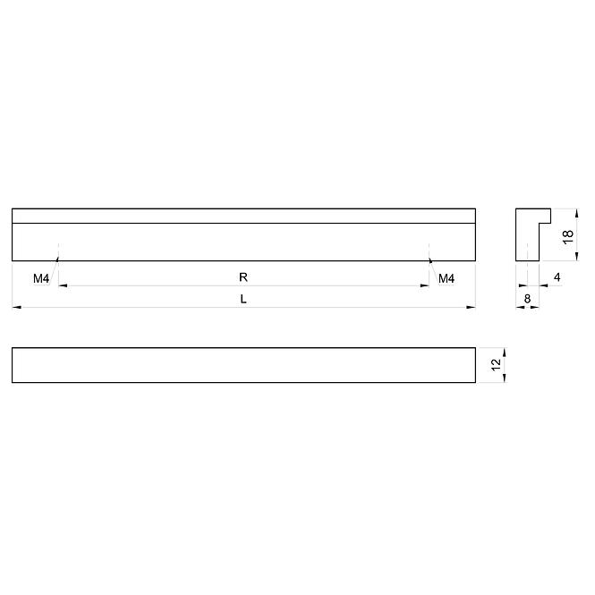 Möbelgriff Ua171-96 Aluminium