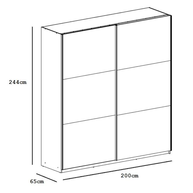 Schrank Rodos 200cm Eiche Wotan/Spiegel