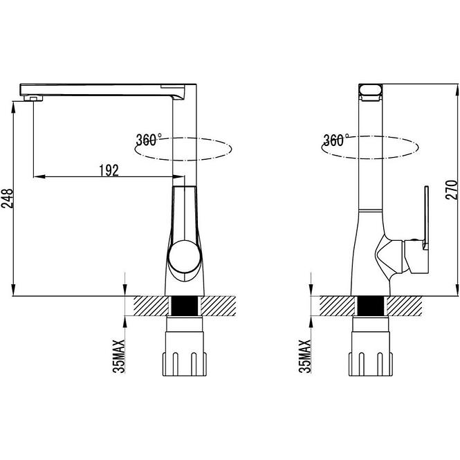 Spültisch-/Waschbeckenarmatur PS56 Hathor