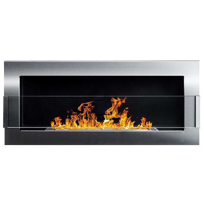 Bio Kamin 900x400 Inox Silber inkl.Glas